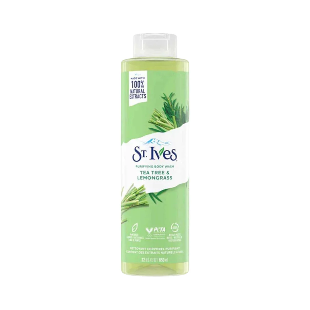 ST Ives Tea Tree & Lemongrass Purifying Body Wash 650ml | Purifying & Refreshing Skin Cleanser | USA