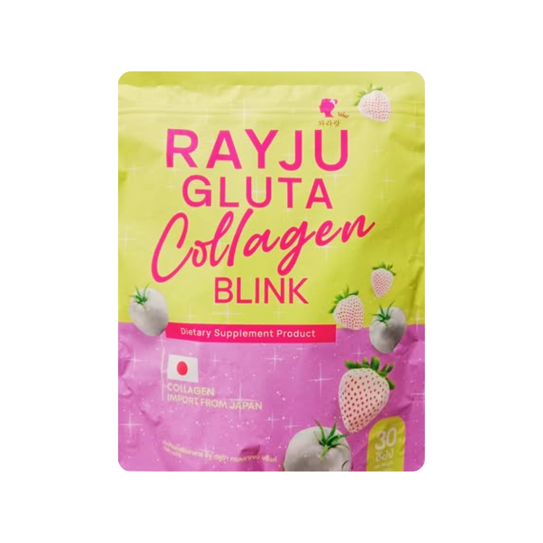 Rayju Gluta Collagen Blink Dietary Supplement – 30 Sachets | Skin Whitening & Anti-Aging | Thailand