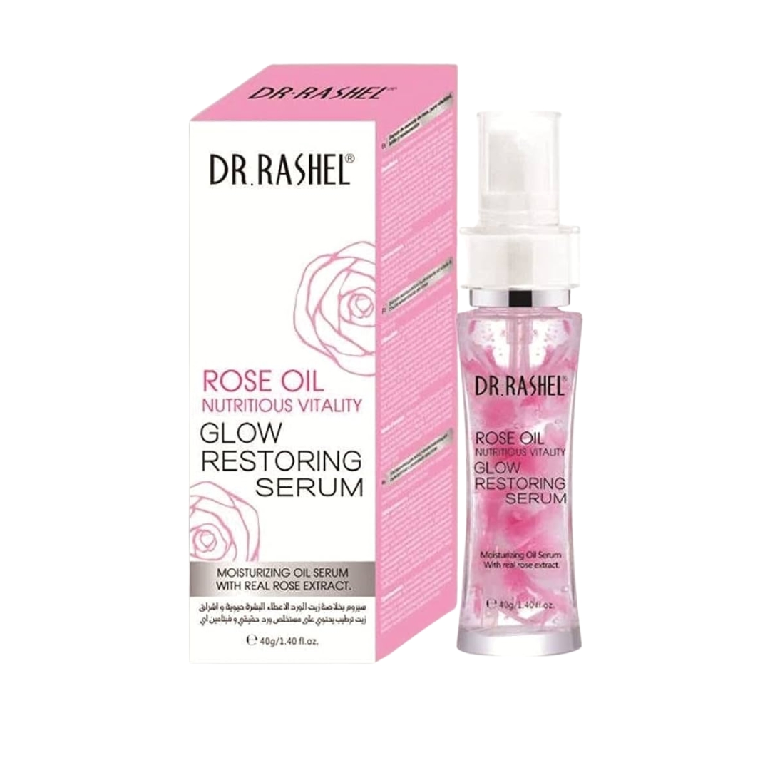 Dr Rashel Rose Oil Glow Restoring Serum 40g | Hydrating & Brightening Facial Serum | P.R.C