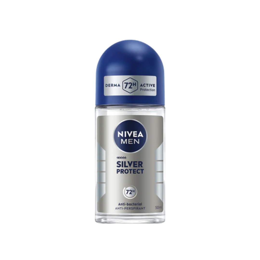 Nivea Men Silver Protect Roll On Deodorant 50ml | Anti-Bacterial Protection | Indonesia