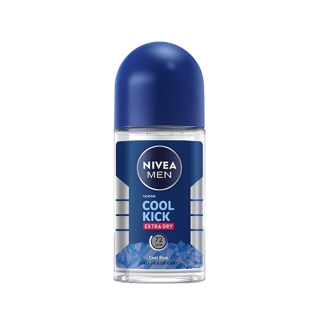 Nivea Men Cool Kick Roll On Deodorant 50ml – Cool Blue | Cooling Freshness | Indonesia