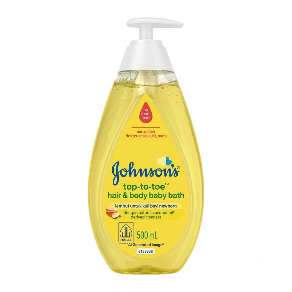 Johnson’s Hair & Body Baby Bath 500ml | Gentle Baby Cleanser for Hair & Skin | Indonesia