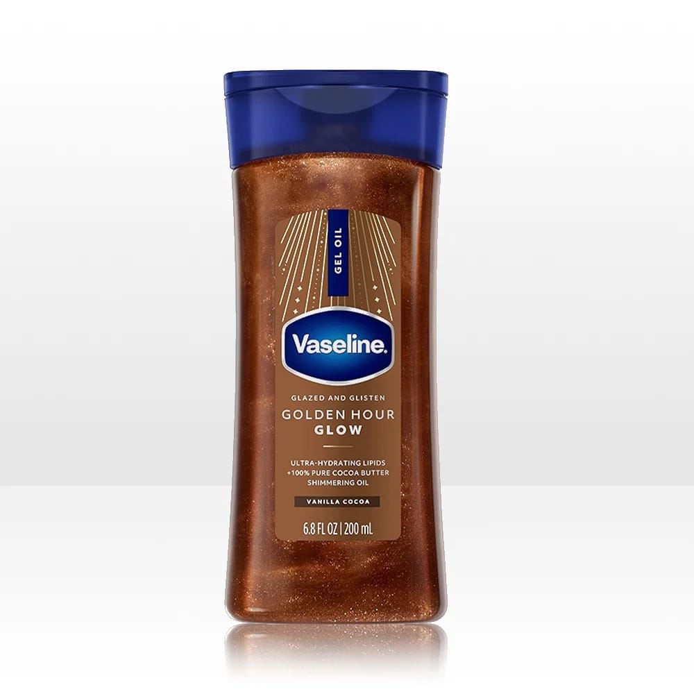 Vaseline Vanilla Cocoa Golden Hour Glow Gel Oil 200ml | Hydrating Body Oil Gel | U.S.A